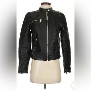 Gap. Faux leather black jacket.